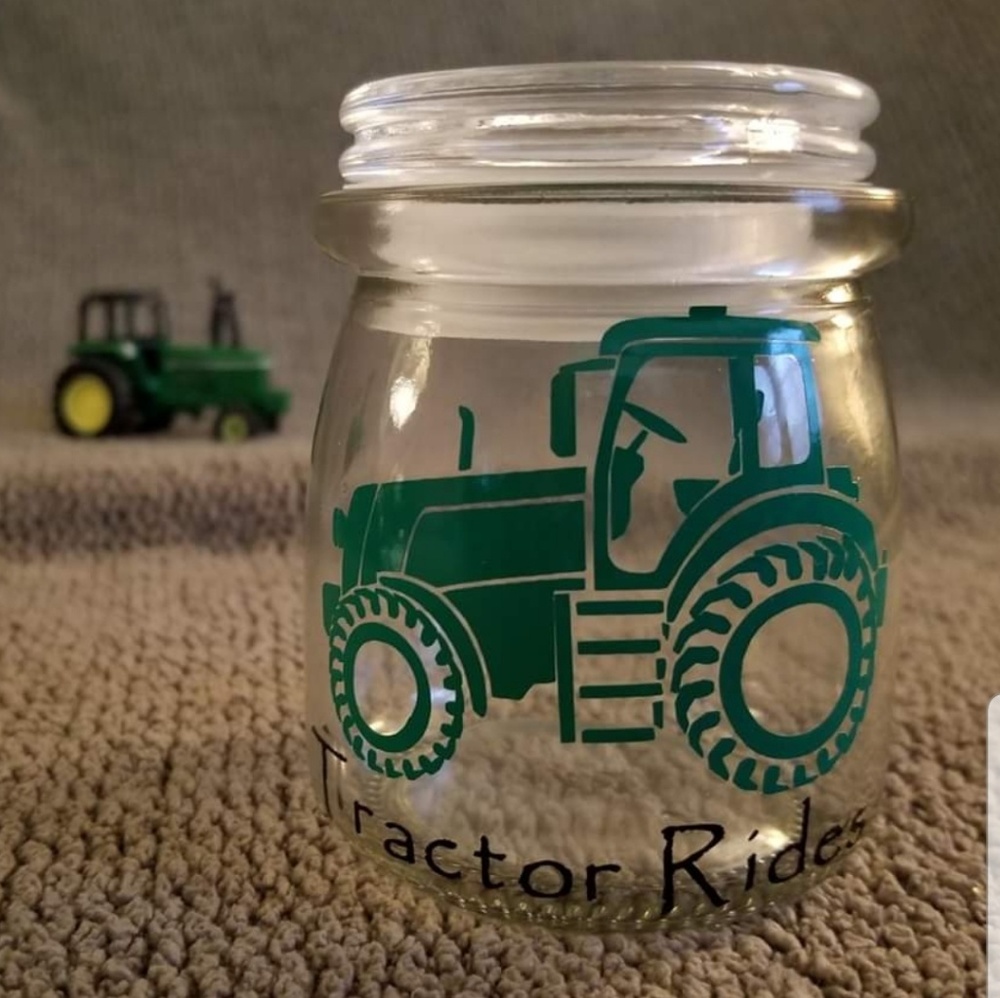Tractor Rides Jar with lid